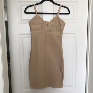 Champagne gold bandage party dress